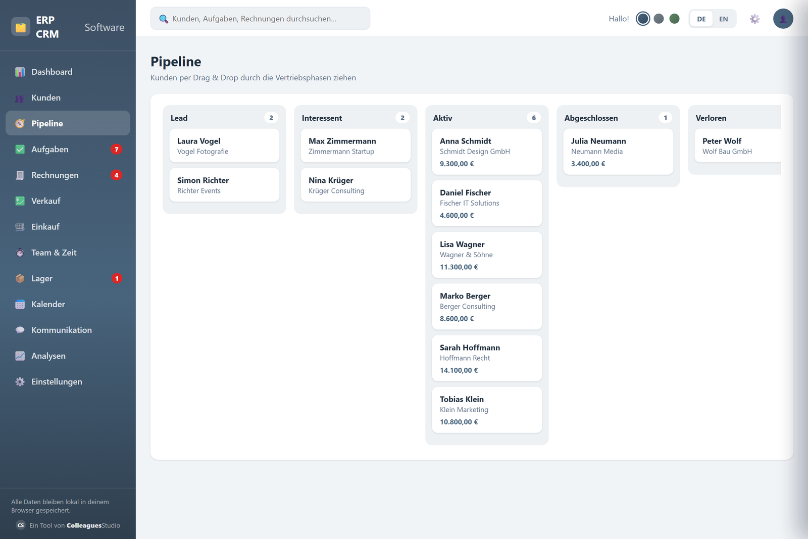 ERP-CRM Software – Vertriebspipeline